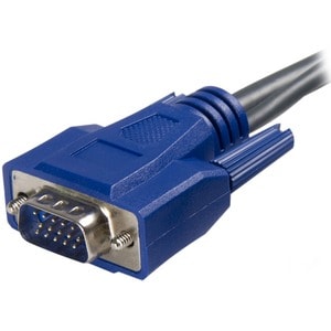 StarTech.com Câble KVM ultrafin 2 en 1 USB VGA - 3 m - 2e bout: 1 x 4-pin USB Type A - Male, 1 x 15-pin HD-15 - Male - Noir