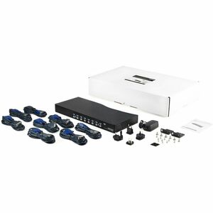 StarTech.com Kit de commutateur KVM USB à montage sur rack 1U 8 ports avec affichage à l'écran et câbles - 8 Ordinateur(s)