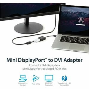 StarTech.com Mini DisplayPort® auf DVI® Adapter / Konverter (St/Bu) - Schwarz