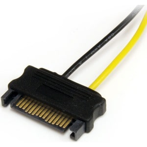 6IN DUAL SATA TO PCIE VIDEO CARD POWER CABLE 15PIN TO 6PIN