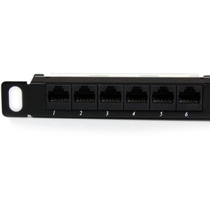 StarTech.com 24 Port 0,5 HE Cat5e Patch Panel - RJ45 Ethernet Rackmount Cat 5e 110 Patch Panel - 24 x RJ-45 - 24 x RJ-11 -