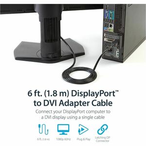 StarTech.com 1,8m DisplayPort auf DVI Kabel - Stecker/Stecker - Cable for Videogerät, Projektor, HDTV, Monitor, Workstatio