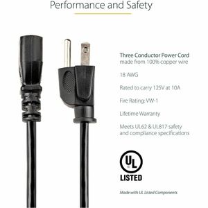 10FT STANDARD CPU AC POWER CORD NEMA5-15P TO C13