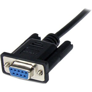 StarTech.com 2m Seriell DB9 RS-232 Nullmodemkabel - Schwarz - St/Bu - Cable for Modem, PC - Abschirmung - 28 AWG - Schwarz
