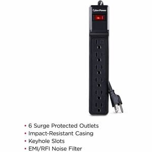 CSB6012 6OUT STRIP NEMA $75K 12FT CORD 1200 JOULES EMI/RFI CEG