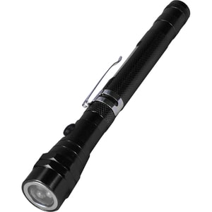 3-LED EXTENDABLE MAGNETIC FLASH LIGHT WITH FLEXIBLE NECK BLACK