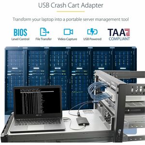 StarTech.com USB Crash Cart Adapter, Portables KVM Adapter, Laptop KVM Konsole für Headless Geräte/Server/ATM/POS/Embeded 