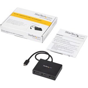 StarTech.com USB-C auf 3x DisplayPort MST Hub, Multi-Monitor Adapter/Splitter, 3x 1080p 30Hz, nur Windows, Thunderbolt 3/4