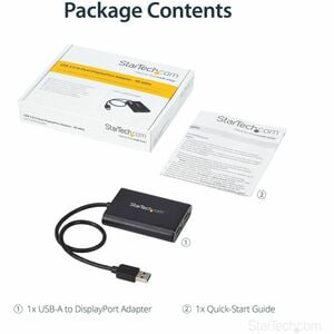 StarTech.com Adaptateur USB 3.0 vers double DisplayPort 4K 60 Hz - Carte graphique externe USB 3.0 vers 2 ports DP - 2 x 2