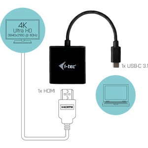 i-tec 15 cm HDMI/USB AV-Kabel für Audio-/Video-Gerät, Monitor, Projektor, TV, Notebook, Tablet, Smartphone - Zweiter Ansch