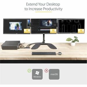 StarTech.com 3-Port Multi-Monitor DisplayPort Adapter, DP auf 3x DisplayPort 1.4 Splitter, Dreifach 4K MST Hub, USB Betrie