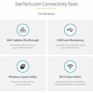 StarTech.com DKT30CHVAUSP Adaptateur multiport - USB Type-C vers HDMI / VGA - Câble hôte de 30 cm - Noir