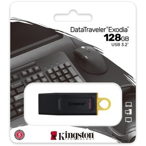 Kingston DataTraveler Exodia DTX 128 GB USB 3.2 (Gen 1) Flash-Laufwerk - Schwarz, Gelb