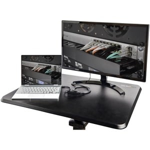 StarTech.com STSCART2 Höhenverstellbarer Schreibtisch - Sit Stand Workstation -Ergonomischer Stehpult mit Rollen - Rechtec
