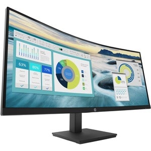 HP P34hc G4 34 Zoll Class WQHD Gekrümmter Bildschirm LCD-Monitor - 21:9 Format - Schwarz - 86,4 cm (34 Zoll) Viewable - Ve