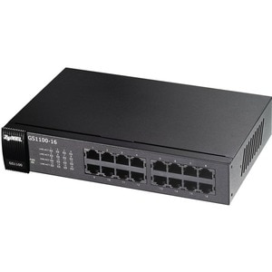 ZYXEL GS1100-16 16 Anschlüsse Ethernet-Switch - Gigabit-Ethernet - 100/1000Base-T - 2 Unterstützte Netzwerkschicht - 10 W 
