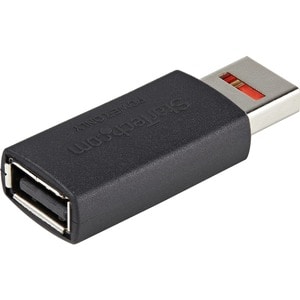 StarTech.com USB-Datenblocker - Secure Charge USB-Schutz - St/Bu USB-A Protector (USBSCHAAMF) - Nickel Anschluss - Schwarz