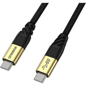 OtterBox USB C-C 3.2 Gen1 1.8M Robustes, geflochtenes Schnelllade-Kabel, Cable Premium MFI, Schwarz, Black Shimmer
