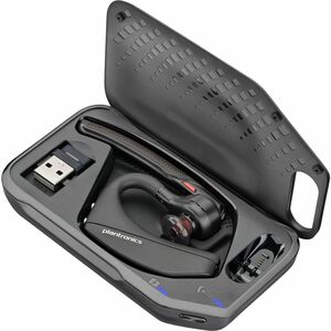 Poly Voyager 5200 Kabel/Kabellos Über das Ohr, Ohrhörer Mono Ohrhörerset - Schwarz - Google Assistant, Siri - Monaural - I