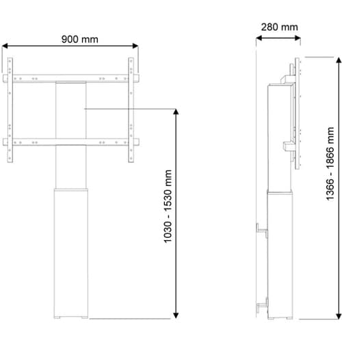 MOTORISED FLOOR STAND/WALL MOUNT VESA 200X200 UP TO 800X600