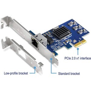 Trendnet TEG-25GECTX, Eingebaut, Kabelgebunden, PCI Express, Ethernet, 2500 Mbit/s, Blau, Silber