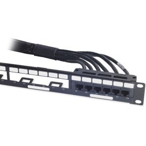 DATA DISTRIBUTION CABLE CAT6 UTP CMR 6XRJ-45 BLACK 3.3M