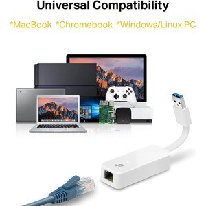 Carte Gigabit Ethernet pour Ordinateur/Notebook - TP-Link UE300 - 10/100/1000Base-T - Bureau - USB 3.0 - 1000 Mo/s Taux de