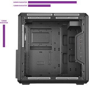 Cooler Master MasterBox Q500L Computer Case - Mid-tower - Black - Steel, Plastic, Acrylic - 2 x Bay - 1 x 4.72" x Fan(s) I