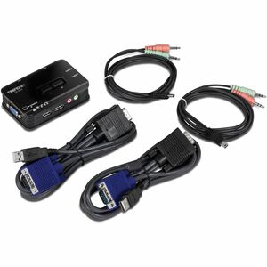 2PORT USB KVM SWITCH KIT WITH AUDIO 4FT KVM CABLES 2X