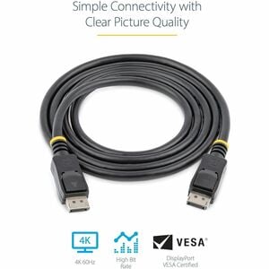 6FT CERTIFIED DISPLAYPORT 1.2 CABLE  DP TO DP 4KX2K