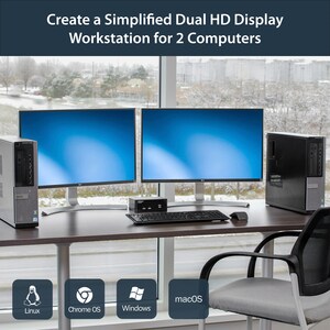 StarTech.com Commutateur KVM 2 Ports DisplayPort, USB et Audio - Switch KVM - 2560x1600 - 2 Ordinateur(s) - 1 Utilisateur(