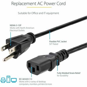 10FT STANDARD CPU AC POWER CORD NEMA5-15P TO C13