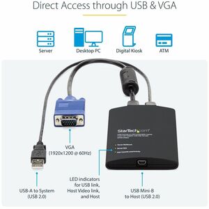 StarTech.com USB Crash Cart Adapter, Portables KVM Adapter, Laptop KVM Konsole für Headless Geräte/Server/ATM/POS/Embeded 