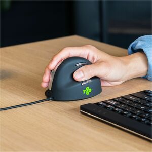 R-Go Tools Ergonomische Maus R-Go HE Break mit Pausensoftware, groß (Handlänge ≥ 185mm), für Rechtshänder, verkabelt, schw
