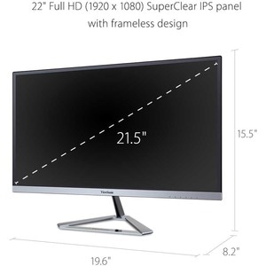 22" 1080p Thin-Bezel IPS Monitor with HDMI, DisplayPort, and VGA - 22" Class - In-plane Switching (IPS) Black Technology -