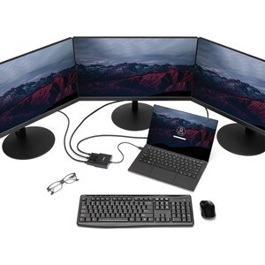 StarTech.com USB-C auf 3x DisplayPort MST Hub, Multi-Monitor Adapter/Splitter, 3x 1080p 30Hz, nur Windows, Thunderbolt 3/4