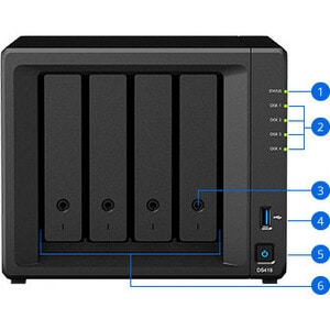 Synology DiskStation DS418 4 x Gesamtzahl Einschübe SAN/NAS-Speichersystem Quad-Core 1,40 GHz - 2 GB RAM - DDR4 SDRAM Desk