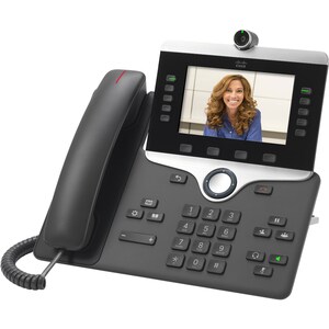 Téléphone IP Cisco 8865 - Avec fil/Sans fil - Avec fil/Sans fil - Wi-Fi, Bluetooth - Bureau, Fixation au mur - Charbon - 5