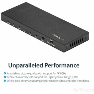 StarTech.com 4 Port HDMI Splitter - 4K 60Hz - 1x2 HDMI Verteiler - HDR - ST124HD202 - 4096 x 2160 - 5 m Maximale Betriebsr