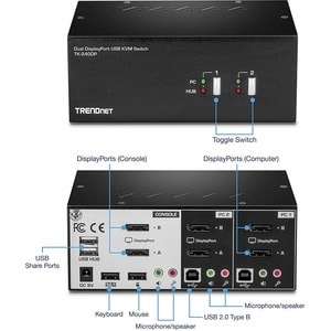 Trendnet TK-240DP, 3840 x 2160 Pixel, 4K Ultra HD, Schwarz