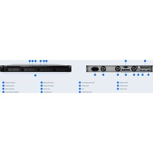 Synology RS820+ 4 x Gesamtzahl Einschübe SAN/NAS-Speichersystem - Intel Atom C3538 Quad-Core 2,10 GHz - 2 GB RAM - DDR4 SD