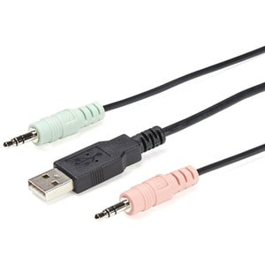StarTech.com Switch KVM à 2 ports USB 4K 60 Hz DisplayPort - Câbles de 1,2 m incorporés - Audio 3,5mm - SV211DPUA4K - 2 Or