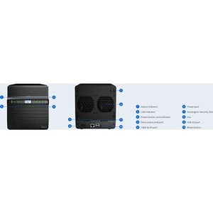Synology DiskStation DS420j 4 x Gesamtzahl Einschübe SAN/NAS-Speichersystem RTD1296 Quad-Core 1,40 GHz - 1 GB RAM - DDR4 S