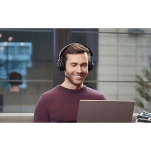 Jabra Evolve2 65 Link380 USB-A MS Stereo Headset - Schwarz - Kabellos - Ohraufliegend - Bluetooth