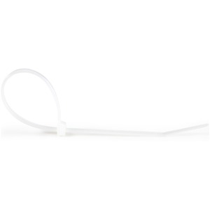 StarTech.com Colliers de Serrage 25cm Blancs - Largeur 4mm - Résistance traction 22kg - Nylon avec pointe incurvée - 94V-2