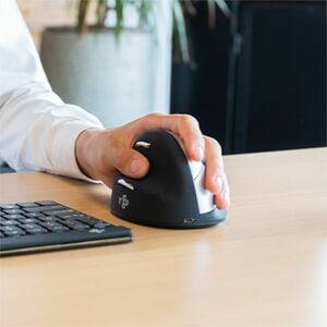R-Go Tools Ergonomische Maus R-Go HE Break mit Pausensoftware, groß (Handlänge ≥ 185mm), für Linkshänder, bluetooth, schwa
