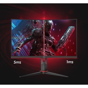 AOC C24G2AE 24 Zoll Class Full HD Gekrümmter Bildschirm Gaming-LCD-Monitor - 16:9 Format - Rot - 59,9 cm (23,6 Zoll) Viewa