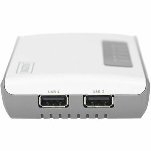 Digitus 2-Port USB 2.0 Wireless Multifunktions-Network Server, 300 Mbps. Produktfarbe: Weiß, LED-Anzeigen: Link, Leistung,