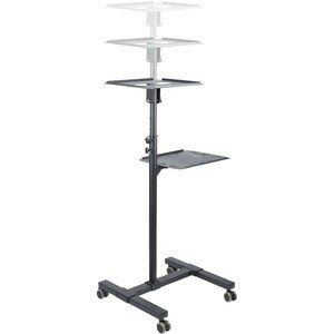 Mobiler Projektor und Laptopständer - Präsentationswagen (ADJPROJCART) - 2 Regal - 20 kg Kapazität - 4 Rollen - Stahl - 50