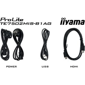 iiyama ProLite TE7502MIS-B1AG 190,5 cm (75 Zoll) LCD Digital-Signage-Display - Touchscreen - 3840 x 2160 - 400 cd/m² - 216